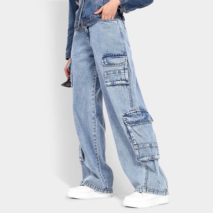 Ladies' 100% Cotton Jeans , Light Blue, large image number null