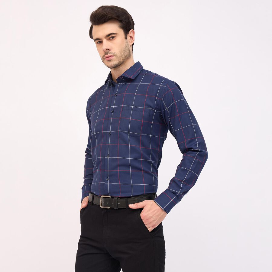 Men's Formal Shirt, Navy Blue, large image number null