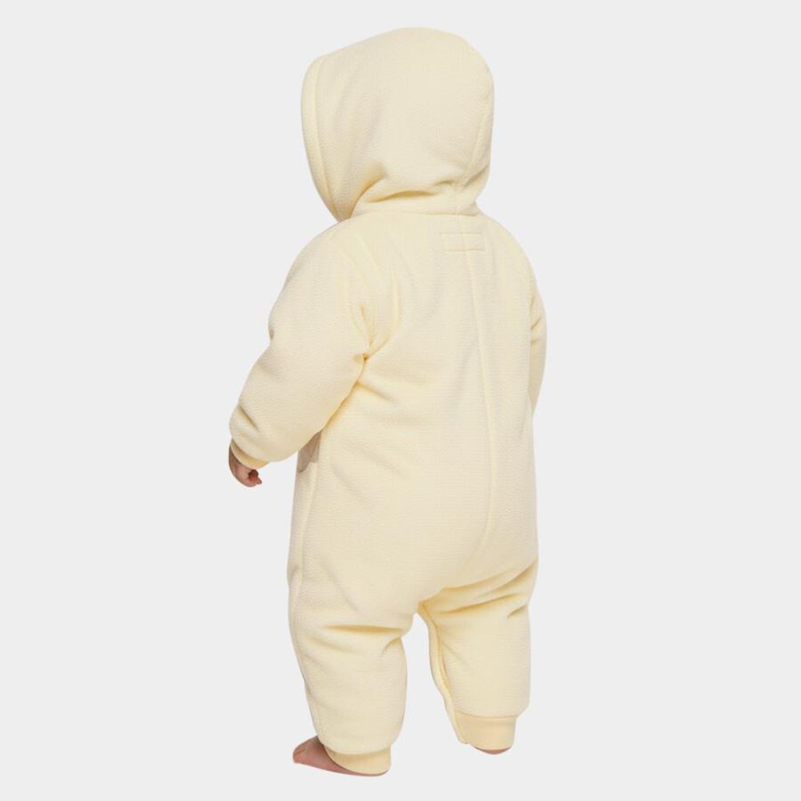 Infants' Yellow Hooded Elephant Appliqué Baba Suit, पीला, large image number null