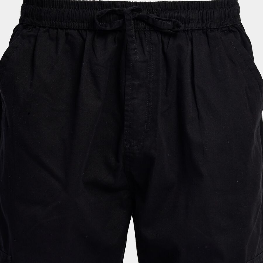 Men's 100% Cotton Track Pants, काला, large image number null