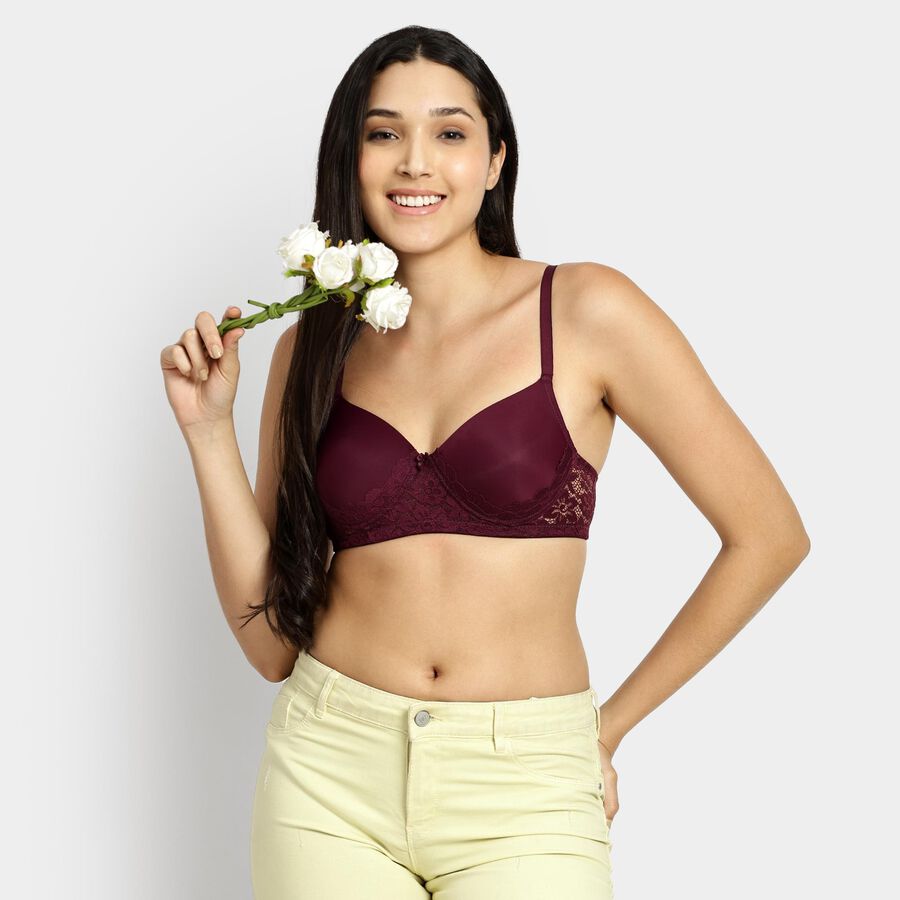 Ladies' Padded Bra, Wine, large image number null