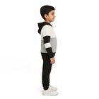 Boys' Black and Grey Long Sleeve Colorblock Baba Suit, मिश्रित हल्का ग्रे, small image number null