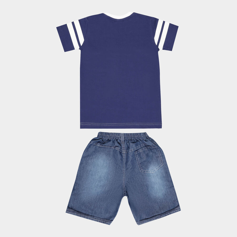 Boys Cotton Baba Suit, Navy Blue, large image number null