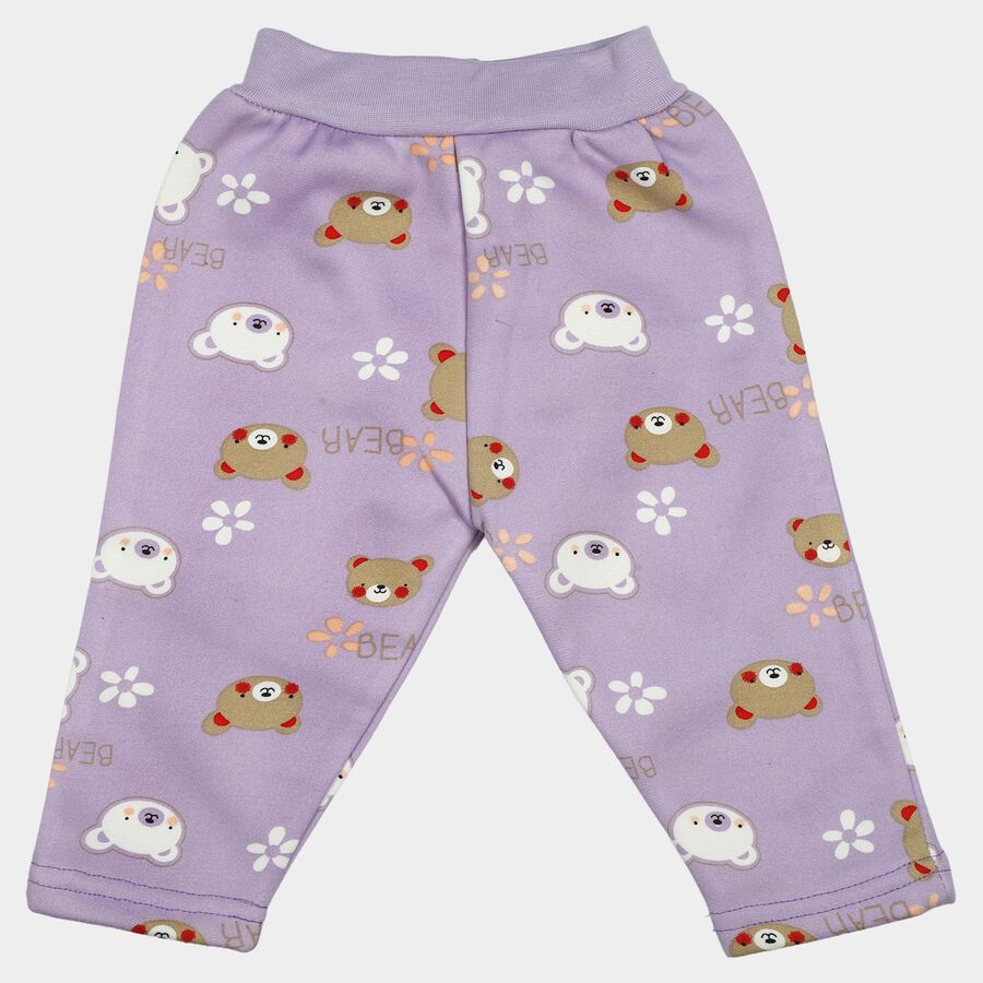Infants' Purple Jogger Bear Printed Pyjama, बैंगनी, large
