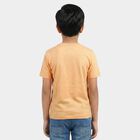 Boys Peach Crew Neck Regular Boys T-Shirt, पीच, small