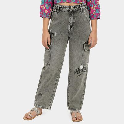 Boys' Grey Regular Fit Classic Jeans