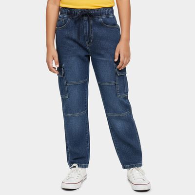 Boys' Navy Regular Fit Cotton Jeans