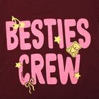 Girls Wine Round Neck Regular T-Shirt, Wine, small