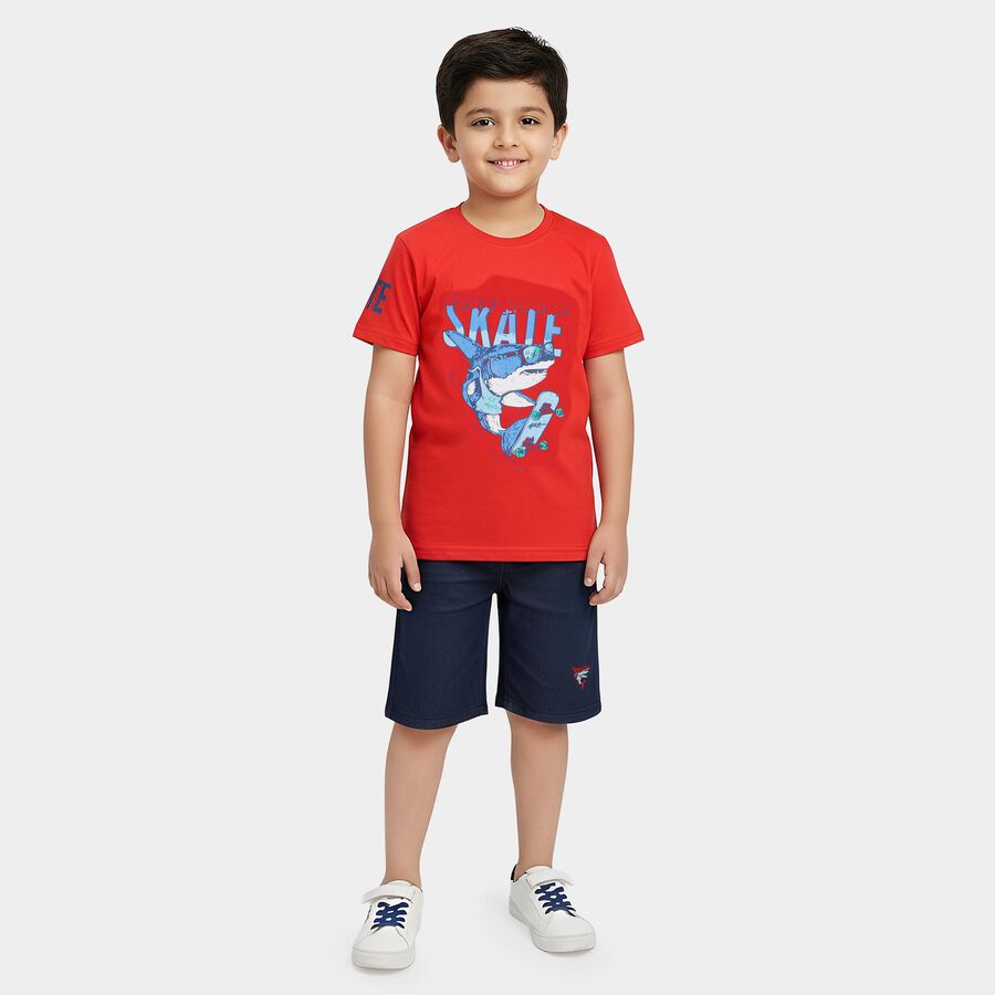 Boys' Woven Baba Suit, लाल, large