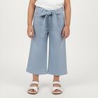 Girls' Light Blue Wide Leg Tie Waist Jeans, हल्का नीला, small image number null