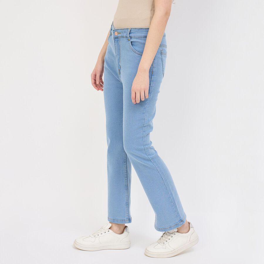 Women's Midnight Navy Blue Skinny Fit High-Rise Jeans, हल्का नीला, large