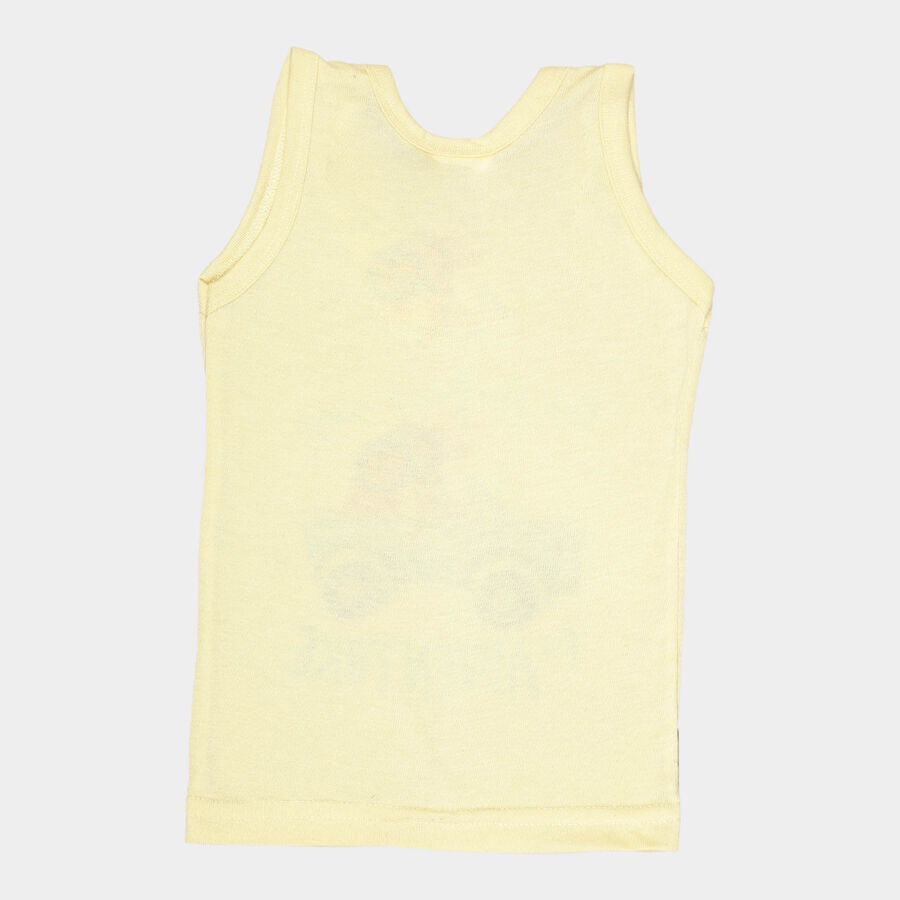 Infants Cotton Solid Vest, Yellow, large image number null
