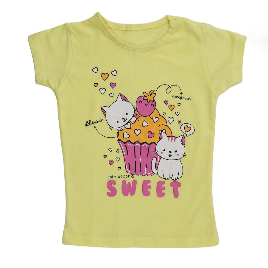 Girls' T-Shirt, पीला, large image number null