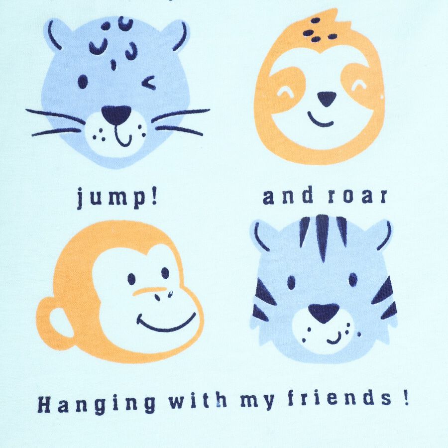 Infants' Cotton Vest, Aqua, large