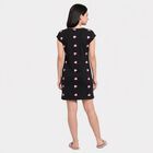 Women's Black Round Neck T-Shirt Style Nighty, Black, small