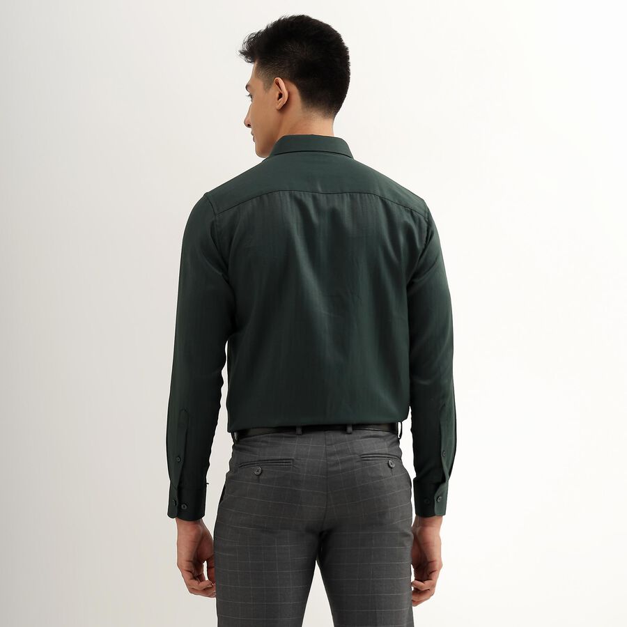 Men's Dark Forest Green Cut Away Collar Formal Shirt, Dark Green, large image number null