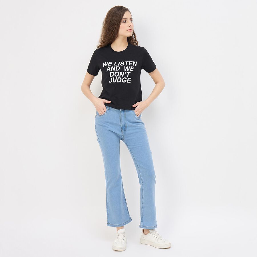 Women's Midnight Navy Blue Skinny Fit High-Rise Jeans, हल्का नीला, large