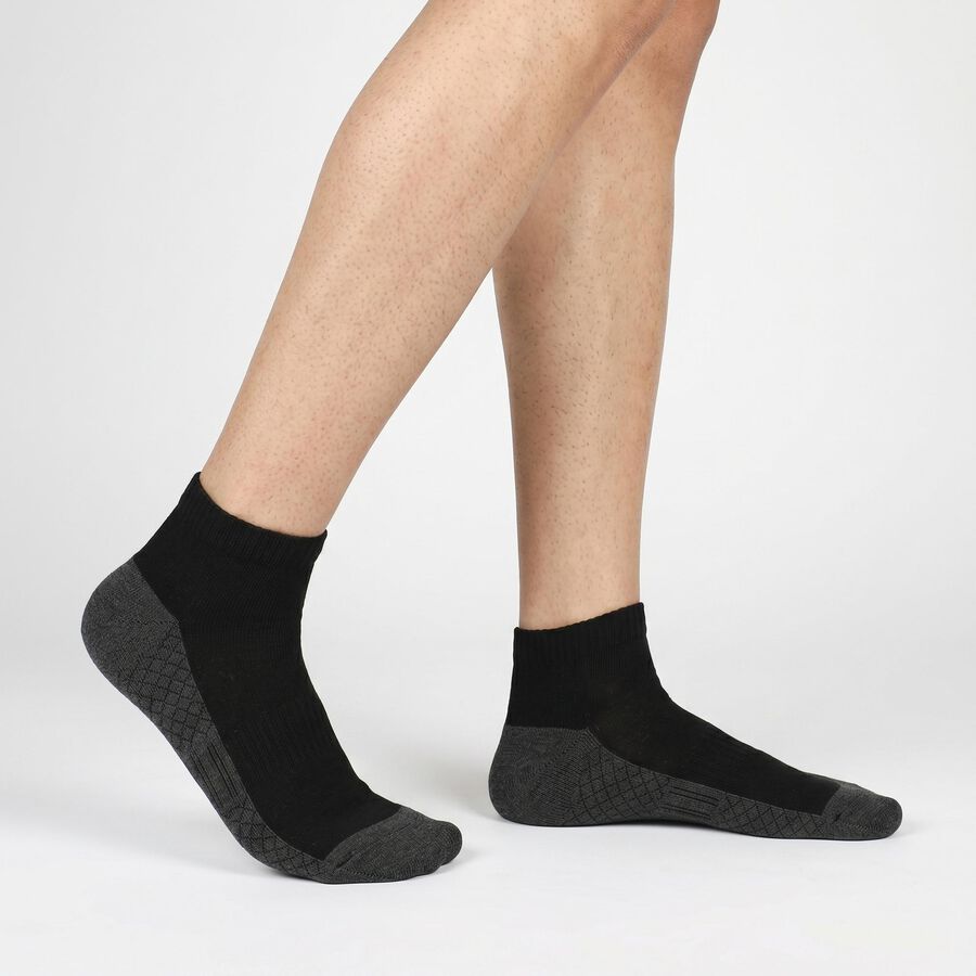 Men's Melange Light Grey Regular Fit Textured Pack of 3 Socks, मिश्रित हल्का ग्रे, large