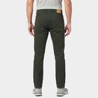 Men's Olive Green Slim Fit Solid Jeans, ओलिव, small