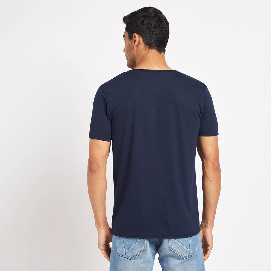 Round Neck T-Shirt, Navy Blue, large image number null