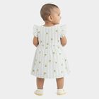 Infants' White and Light Green Lemon Print Ruffle Sleeve Cotton Frock, Light Green, small