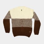 Boys' Brown Zip Neck Colorblock Pullover, Brown, small