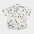 Infants White 100% Cotton Short Sleeves Collar Regular Fit Shirt, सफ़ेद, small