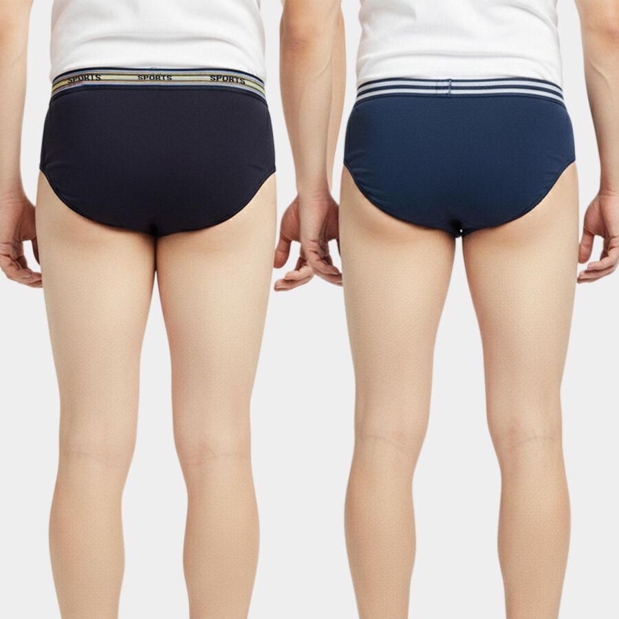 Boys' Teal Blue Regular Fit Cotton Printed Briefs, Teal Blue, large