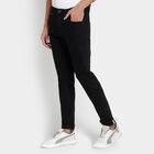 Solid Skinny Casual Trousers, Black, small image number null