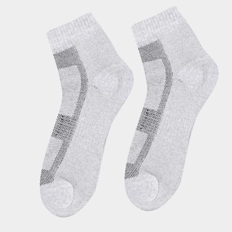 Ankle Length Socks, Melange Light Grey, large image number null
