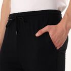 Men's Black Regular Fit Cargo Track Pants, Black, small