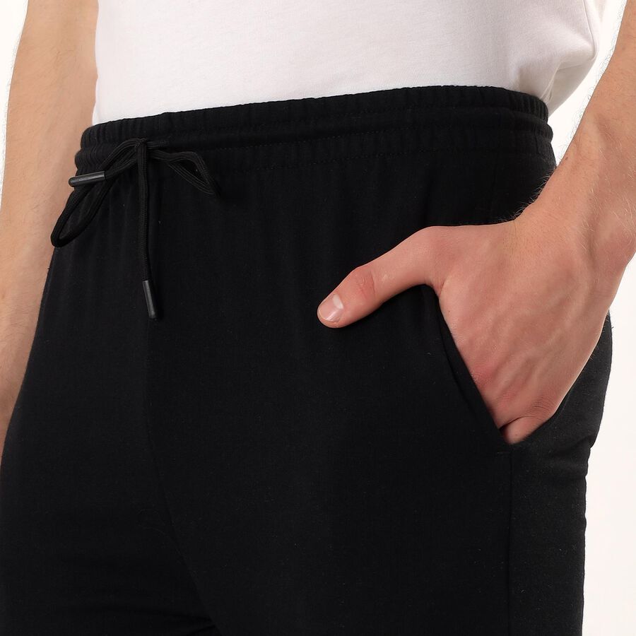 Men's Black Regular Fit Cargo Track Pants, Black, large