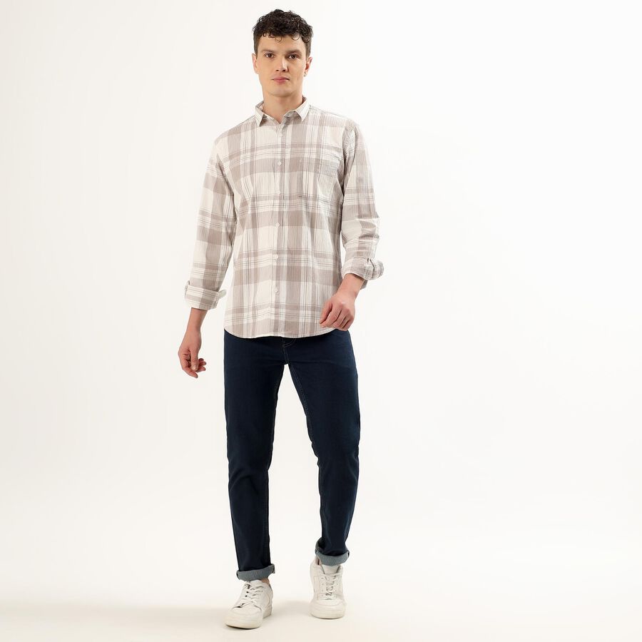 Men's Regular Collar Casual Shirt, Beige, large image number null