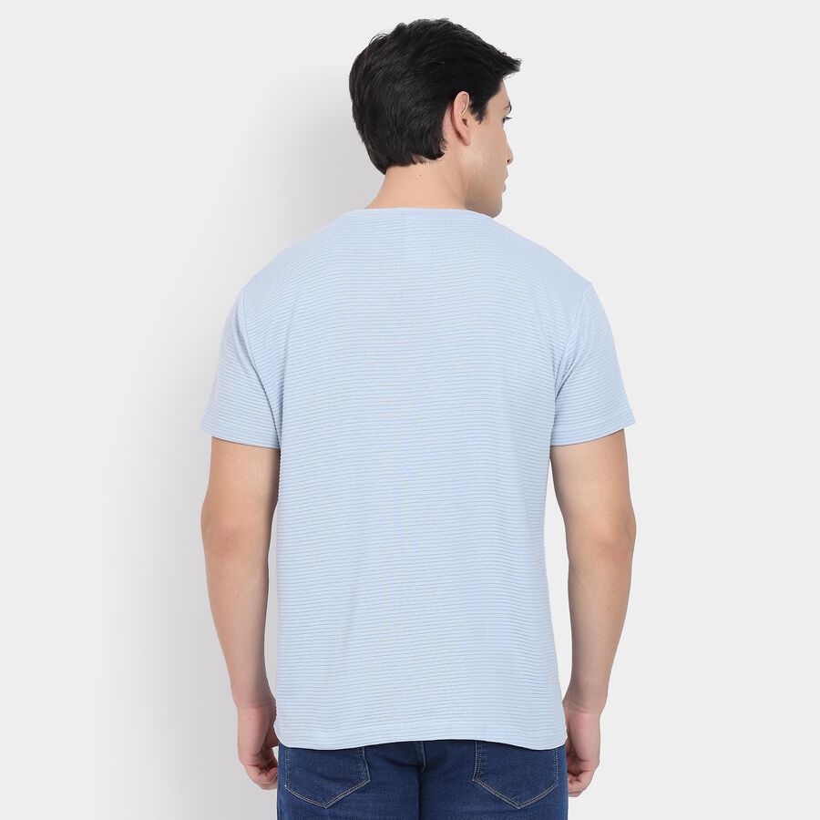 Men's Round Neck Half Sleeves T-Shirt, Light Blue, large image number null