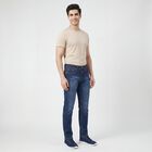 Men's Navy Blue Slim Fit Clean Look Jeans, Dark Blue, small