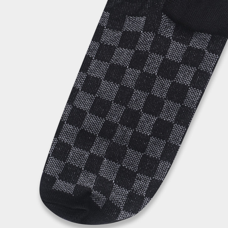 Jacquard Casual Socks, Black, large image number null