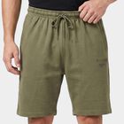 Men Olive Green Regular Fit Drawstring Jamaican Shorts, ओलिव, small