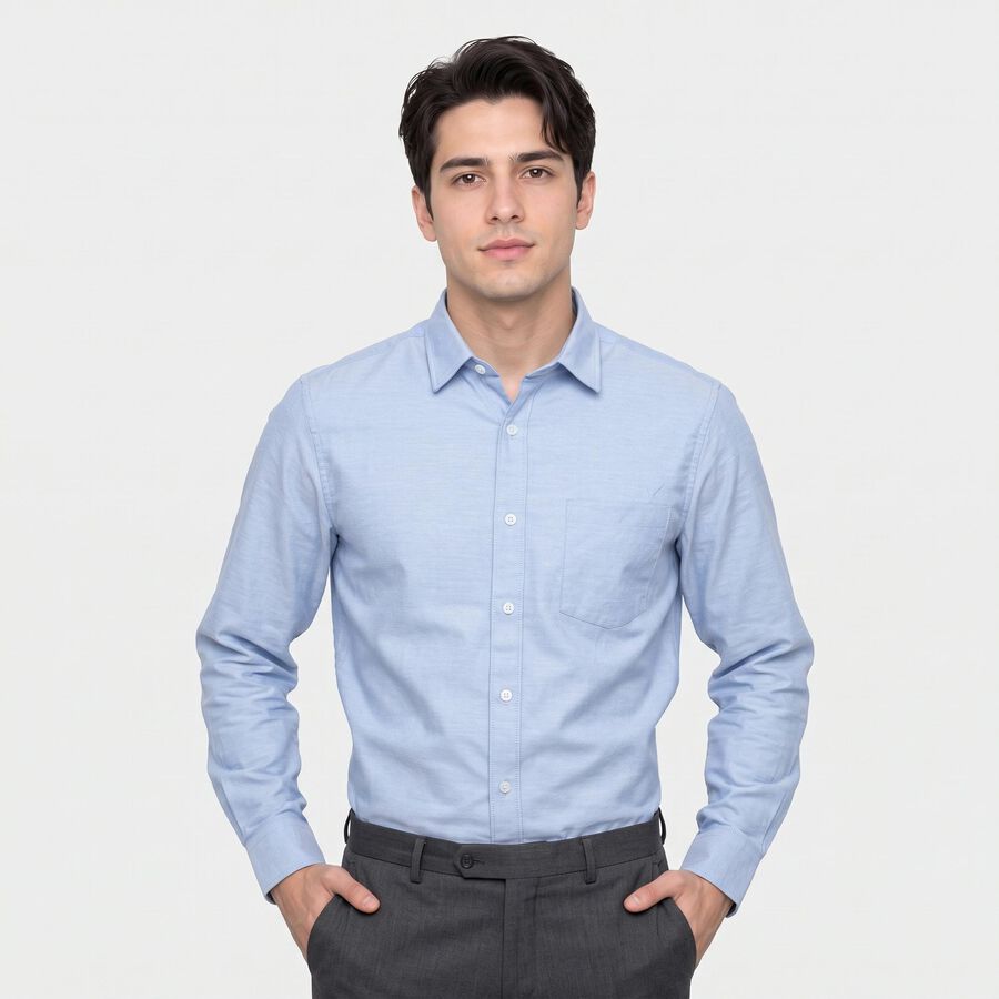 Men's Light Blue Formal Shirt, हल्का नीला, large