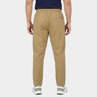 Men's Beige Straight Fit Solid Track Pants, Beige, small