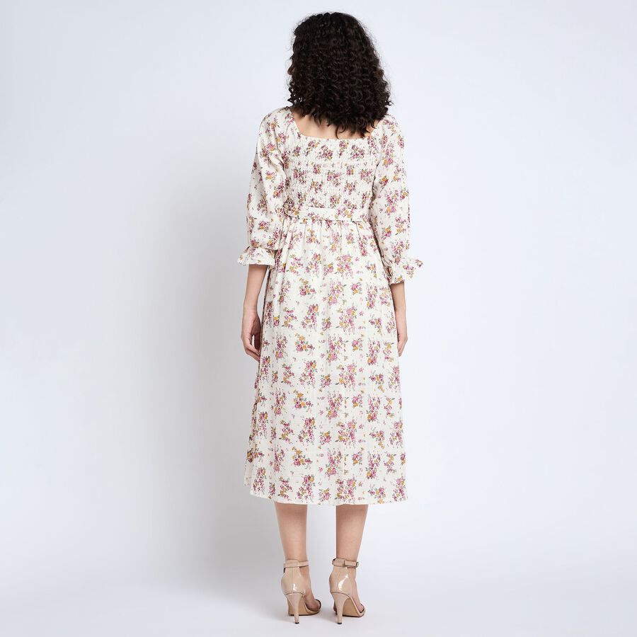 Ladies' 100% Cotton Dress , Off White, large image number null