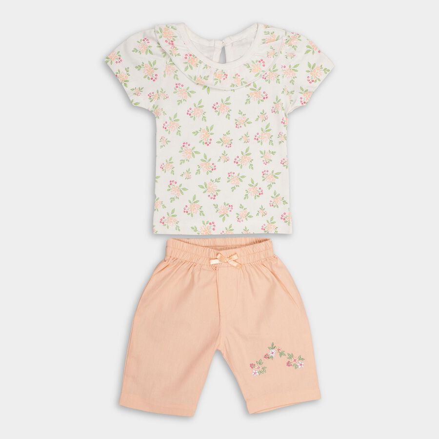 Infants' 100% Cotton Capri Set, Light Pink, large