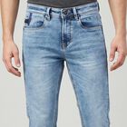 Men's Light Blue Slim Fit Washed Jeans, Light Blue, small