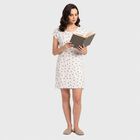 Women's White Round Neck T-Shirt Style Nighty, White, small