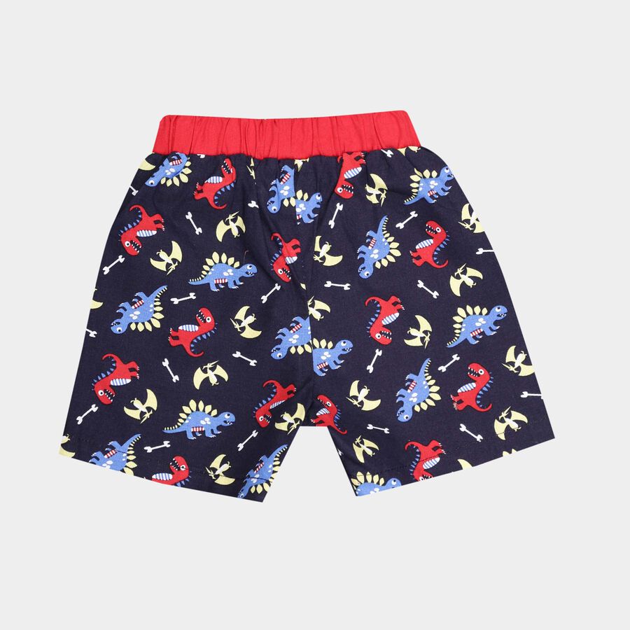 Infants Cotton Printed Half Pant, Navy Blue, large image number null
