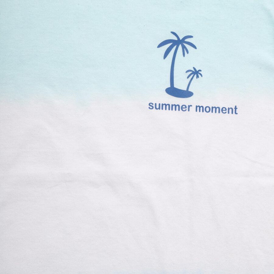 Boys' 100% Cotton Half Sleeves T-Shirt , Aqua, large image number null
