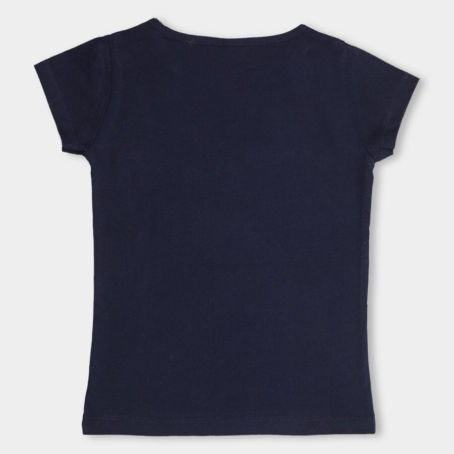 Girls' 100% Cotton T-Shirt, नेवी ब्लू, large image number null