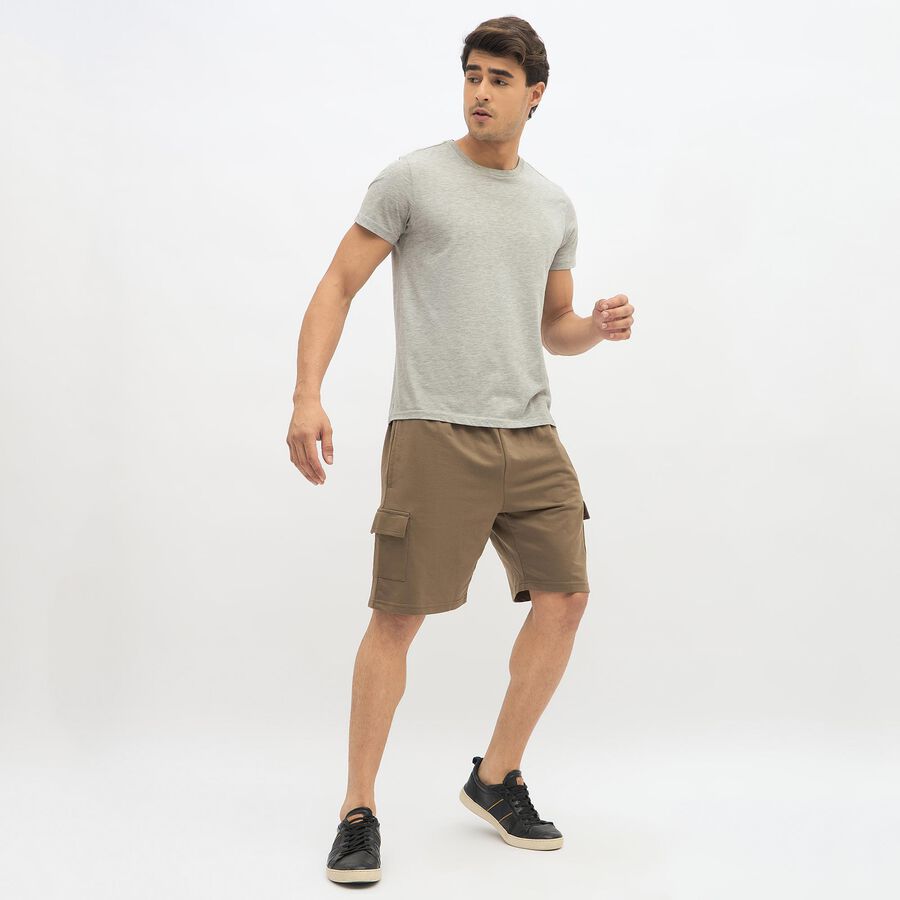 Men's Deep Olive Cargo Style Bermuda Shorts, Olive, large
