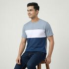 Men's Light Blue Cotton Round Neck Casual T-Shirt, हल्का नीला, small