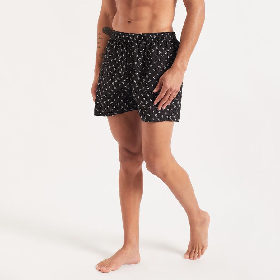 Men's Cotton Boxers, Black, large image number null