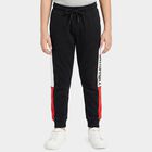 Boys Black Jogger Fit Graphic Printed Pyjama, काला, small